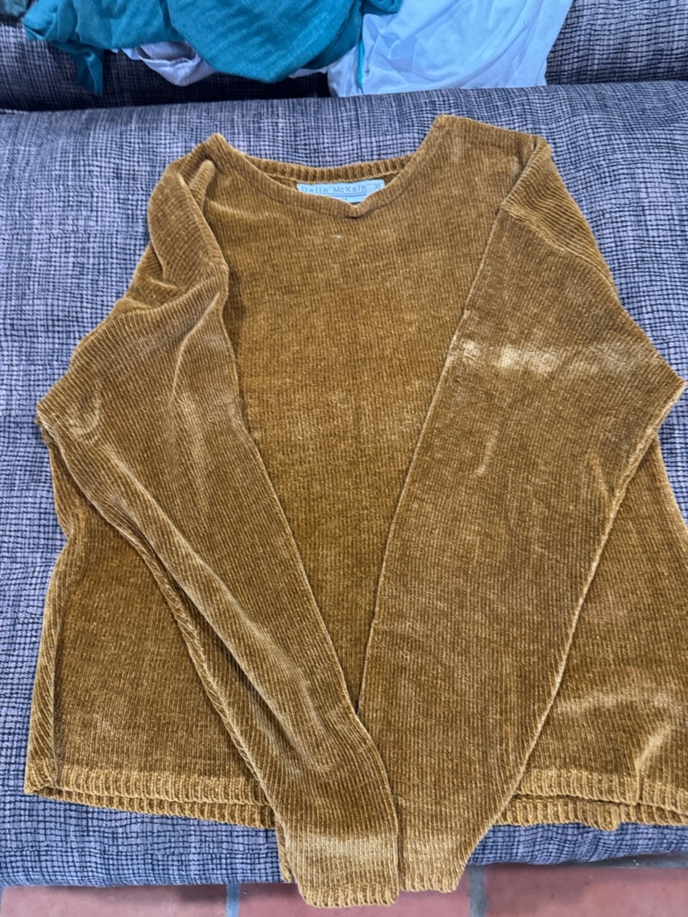 Cozy Chenille Crewneck Sweater in Mustard -